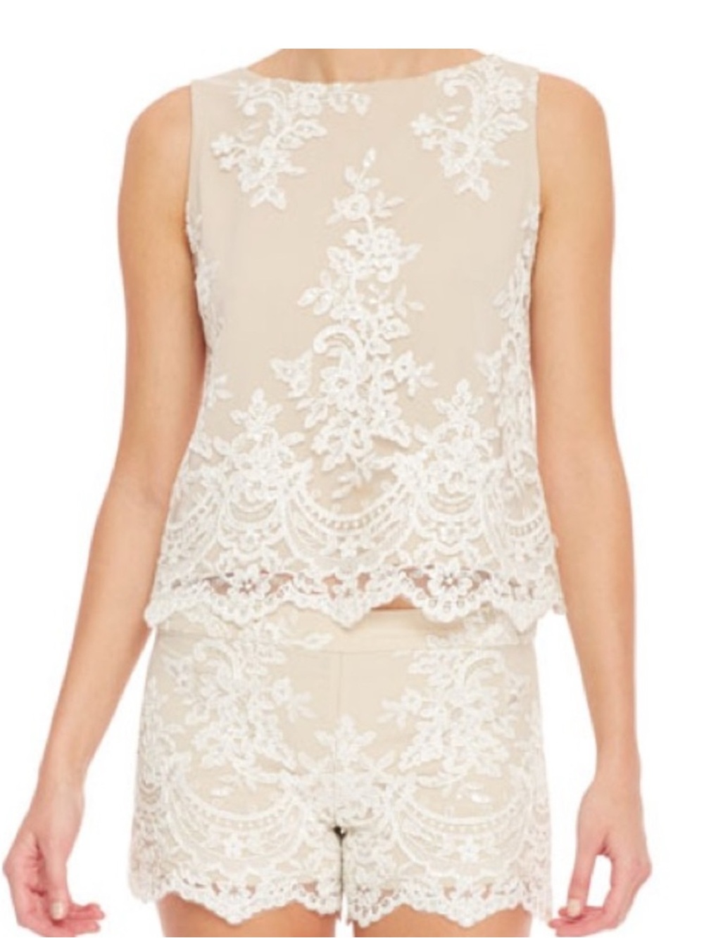 Alice + Olivia Amal Lace Top and Short Set